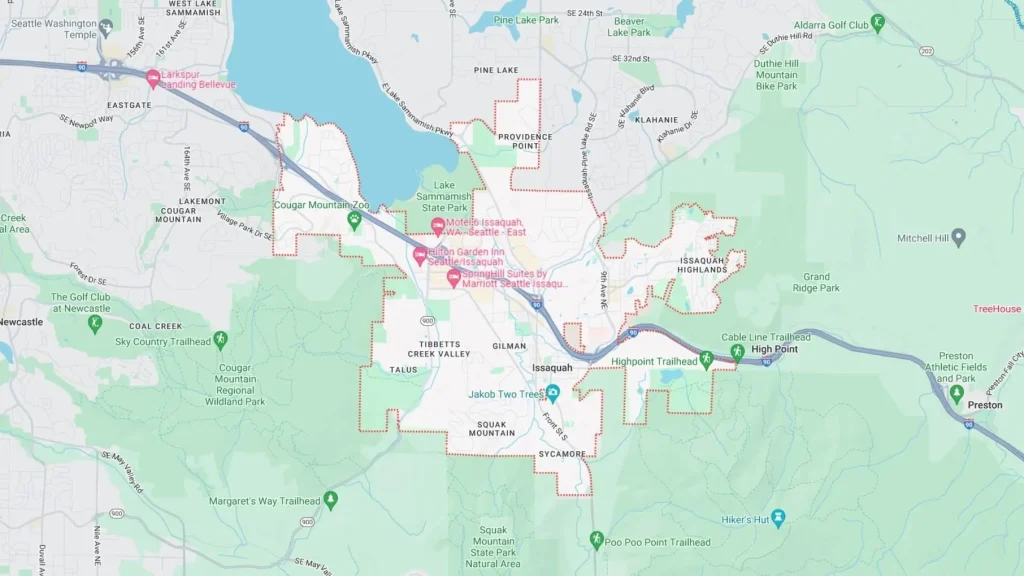 Map of Issaquah Area