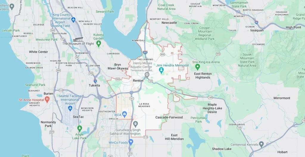 Map of Renton WA Area