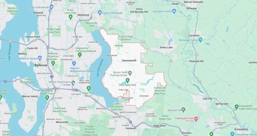 Map of Sammamish Area